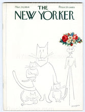 Load image into Gallery viewer, New Yorker magazine March 20 1954 Saul Steinberg cat family Charles Addams Family Wednesday Addams Bill The Butcher Poole