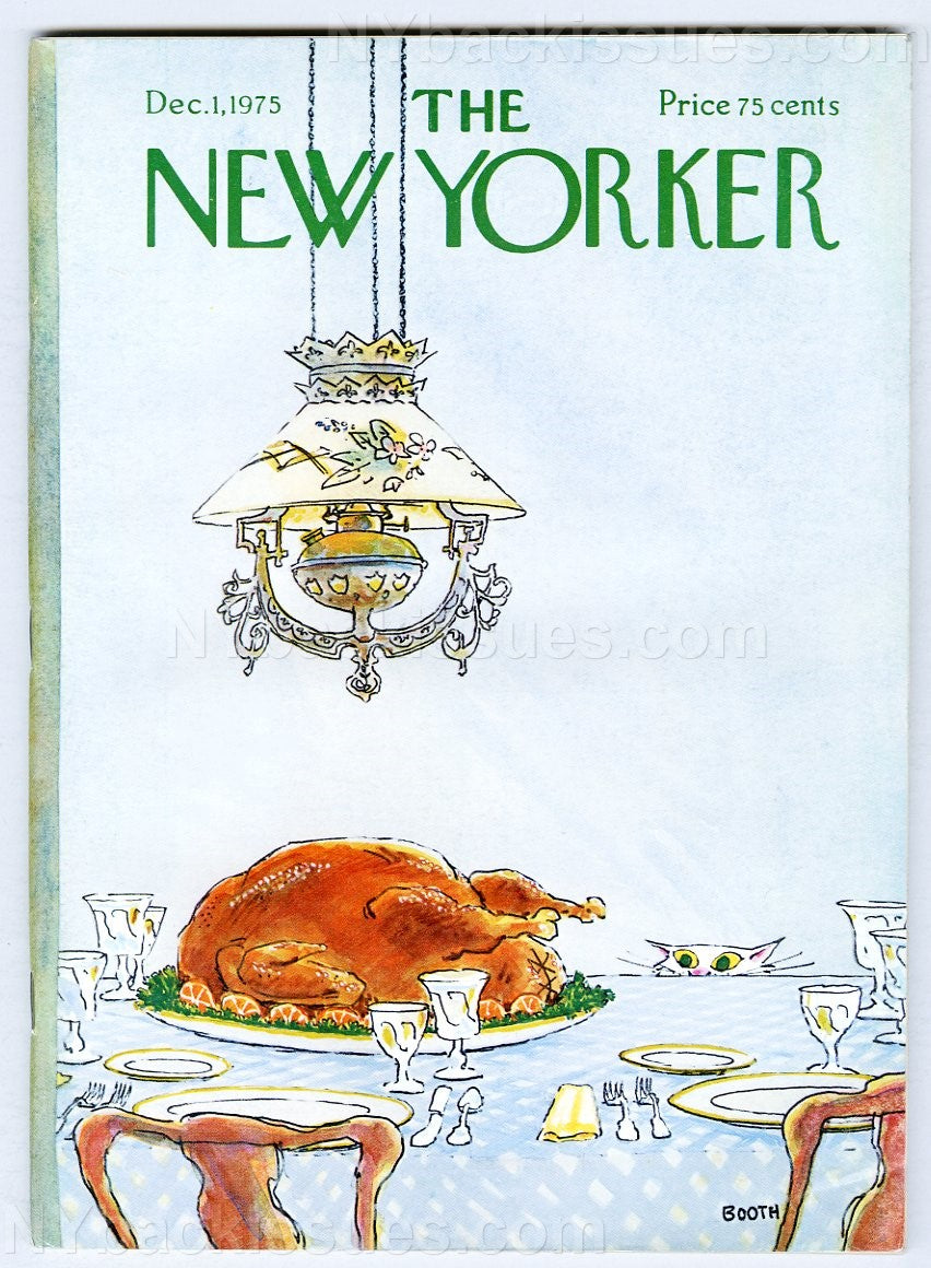 321010 new yorker magazine december 1 1975 garrison keillor one flew over cuckoo's nest george booth thanksgiving cat