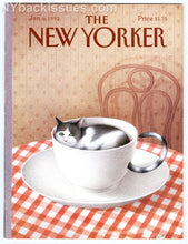 Load image into Gallery viewer, New Yorker magazine January 6 1992 coffee cup cat Mohamed Makiya Tom Drury VFNM