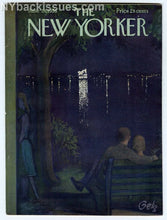 Load image into Gallery viewer, New Yorker magazine June 28 1958 night riverside park couples VERY FINE