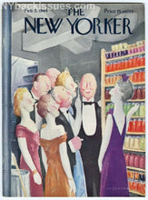 Load image into Gallery viewer, New Yorker magazine February 5 1944 rich people with canned food storage cov