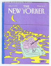 Load image into Gallery viewer, New Yorker magazine July 27 1987 owl & pussycat green boat purple night sky