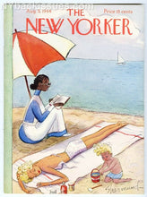 Load image into Gallery viewer, New Yorker magazine August 5 1944 beach sunbathing woman sailboat FINE