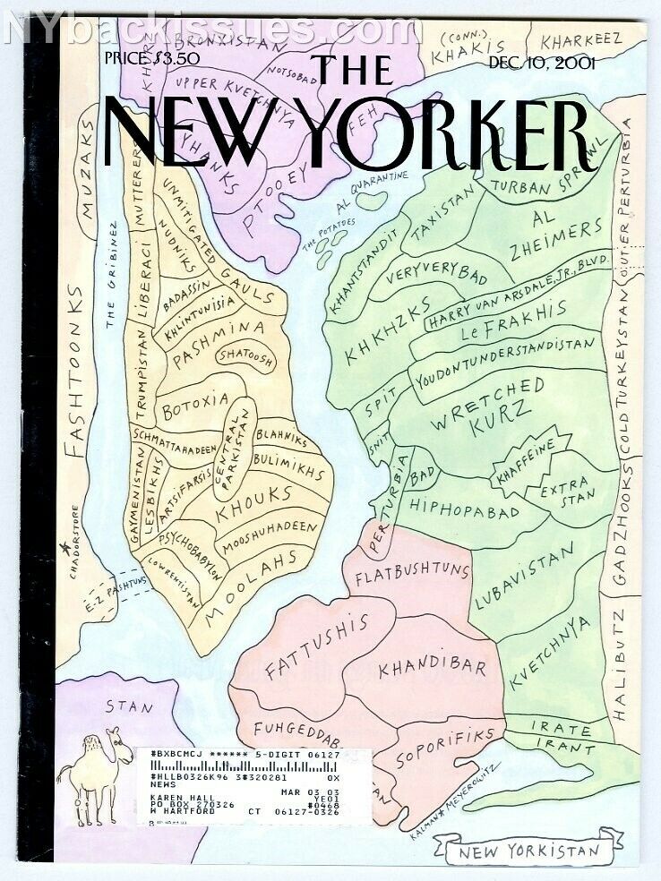 New Yorker magazine December 10 2001 New Yorkistan Rick Meyerowitz Maira Kalman