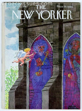 Load image into Gallery viewer, New Yorker magazine April 16 1960 Charles Addams cherub church windows F/NM