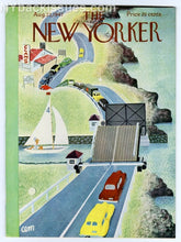 Load image into Gallery viewer, New Yorker magazine August 23 1947 ocean side drawbridge sailboat FINE