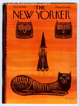 Load image into Gallery viewer, New Yorker magazine October 28 1961 Halloween witch black cat Saul Bass VFNM
