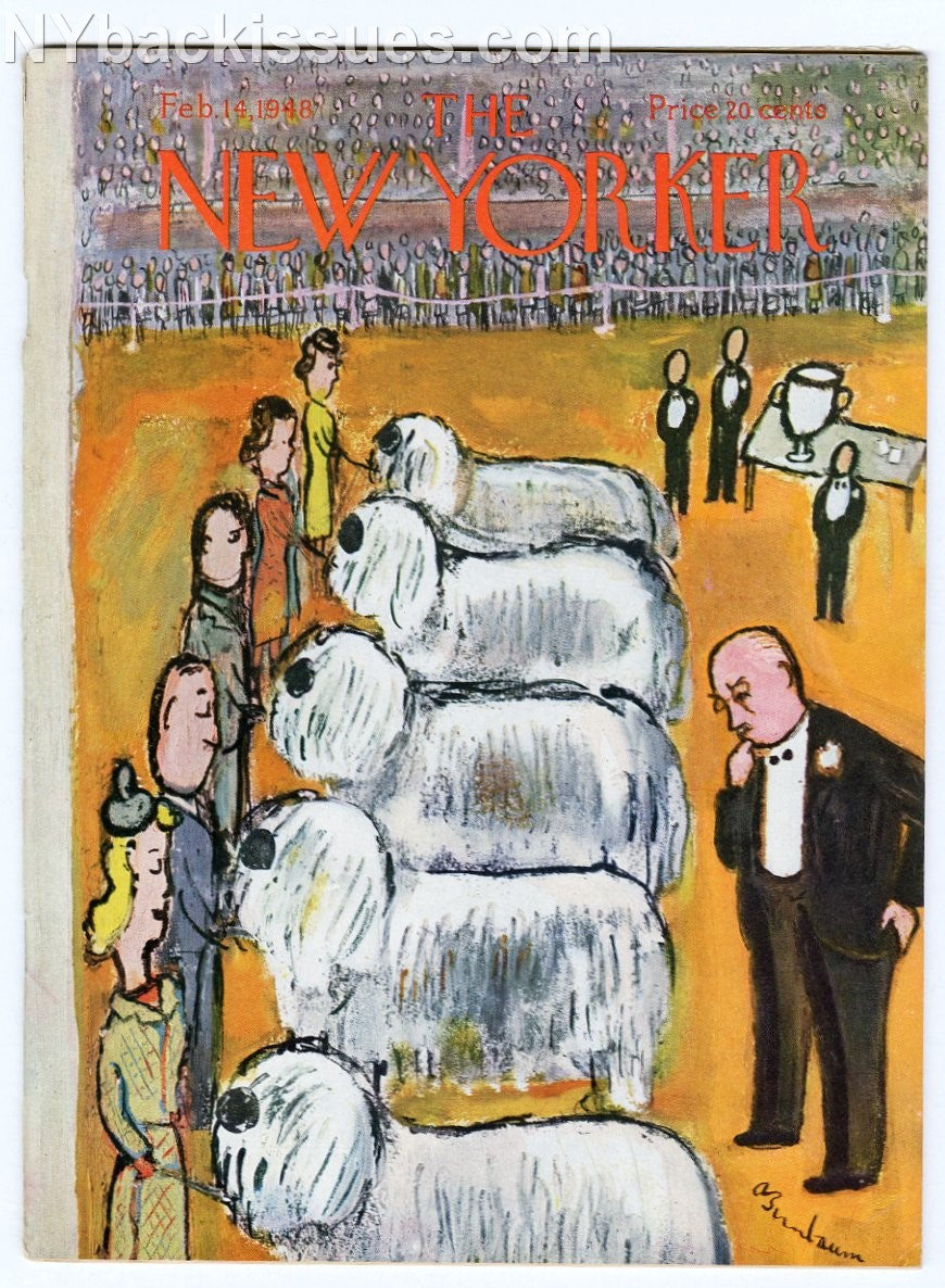 New Yorker magazine February 14 1948 Old English Sheepdog dog show judge James Thurber
