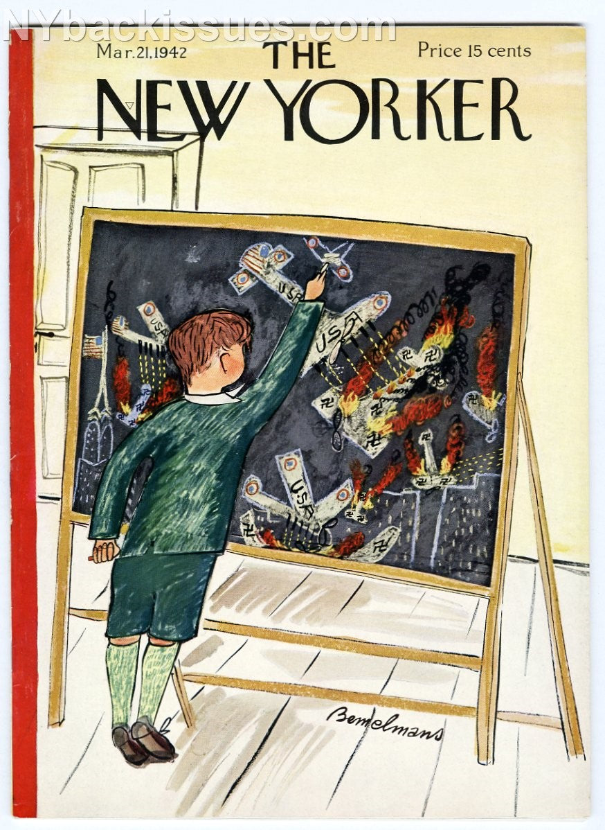 New Yorker magazine March 21 1942 1st Ludwig Bemelmans cover James Thurber F/NM