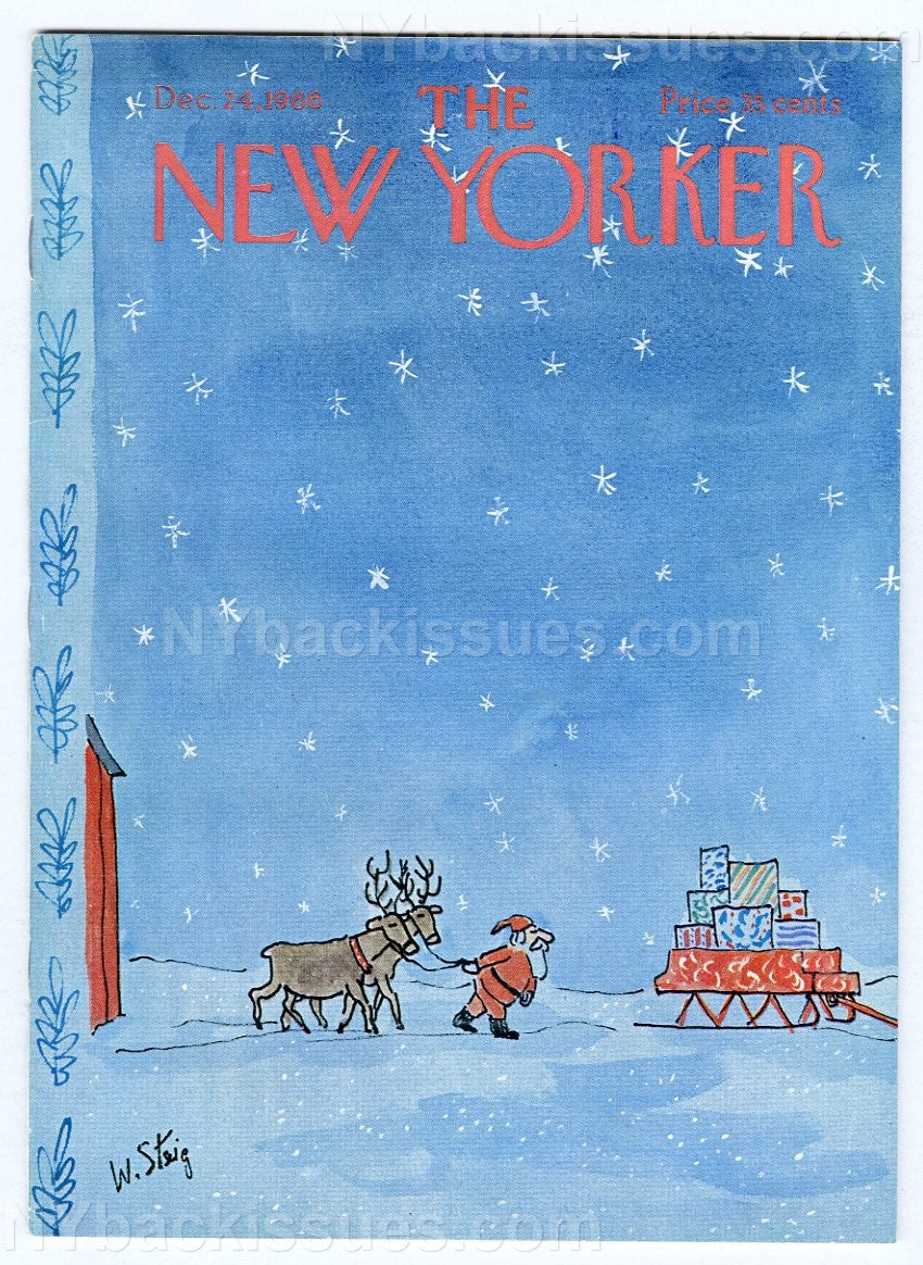 New Yorker magazine December 24 1966 Roger Angell Frank Sullivan Christmas FINE
