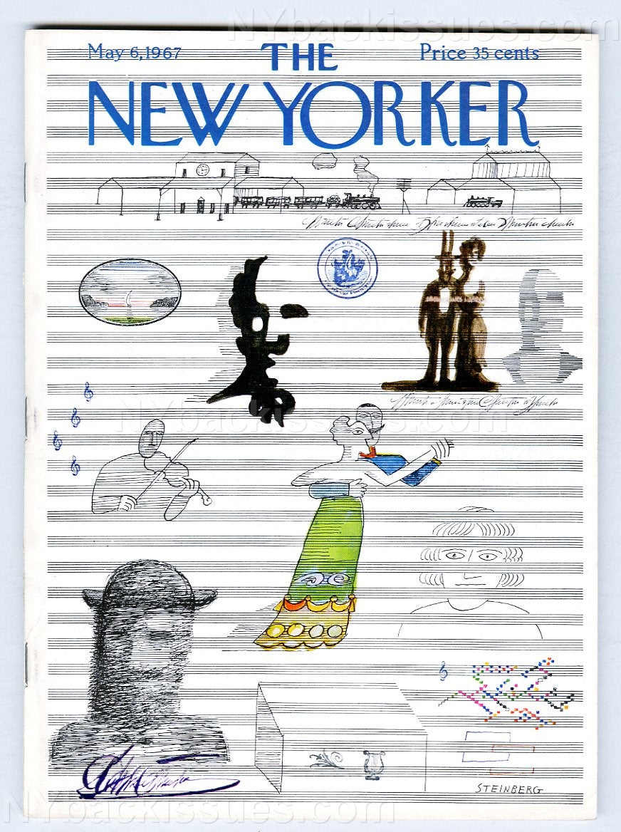 New Yorker magazine May 6 1967 Saul Steinberg Richard Wilbur Frank O'Connor FINE