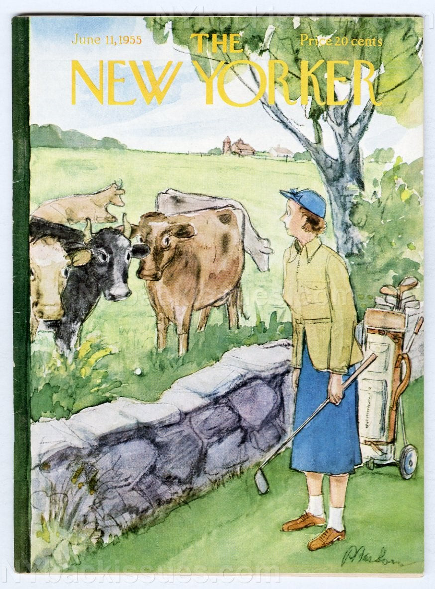 New Yorker magazine June 11 1955 golf course woman Geoffrey T Hellman