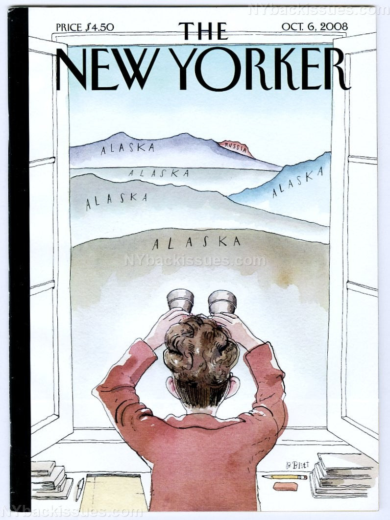 New Yorker magazine October 6 2008 view of Russia from Alaska Norman Mailer Daniel Alarcon no UPC and no label