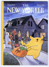 Load image into Gallery viewer, New Yorker magazine November 1 1999 Pikachu Halloween NO LABEL and NO UPC FINE
