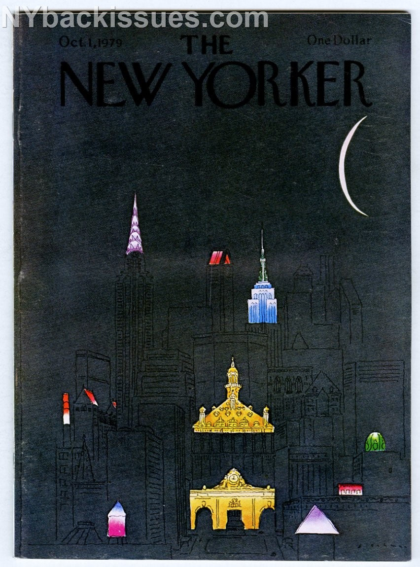 New Yorker magazine October 1 1979 NYC night building roofs William Maxwell VERY FINE