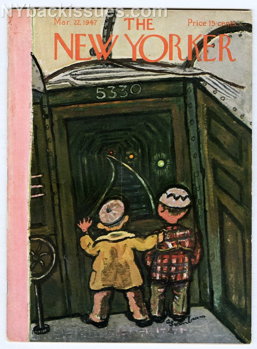 New Yorker magazine March 22 1947 NYC subway train car tunnel kids S.N. Behrman John O'Hara John T Winterich