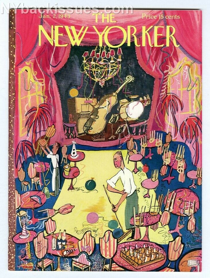 New Yorker magazine January 2 1943 Ludwig Bemelmans New Year's Eve NEAR MINT