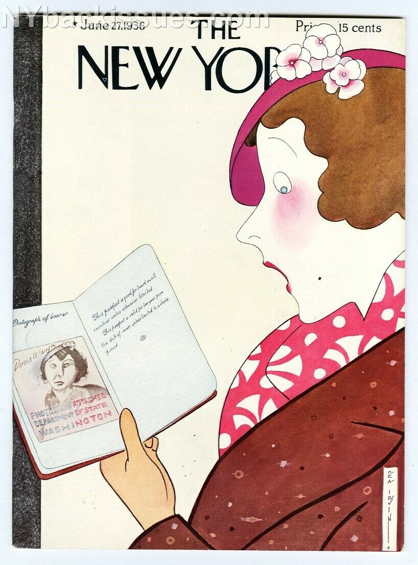 New Yorker magazine June 27 1936 Leo Rosten Charles O'Neill VERY FINE