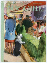 Load image into Gallery viewer, New Yorker magazine August 17 1946 Old English Sheepdog outside restaurant NM/F
