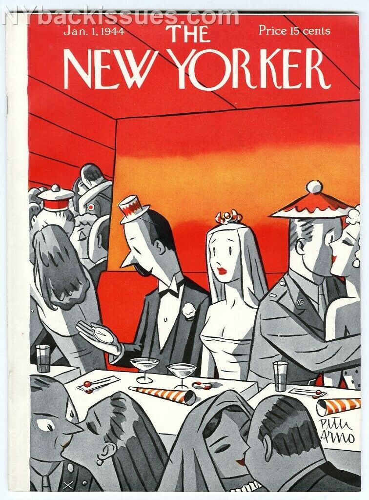 New Yorker magazine January 4 1944 Peter Arno New Year's Eve party NEAR MINT