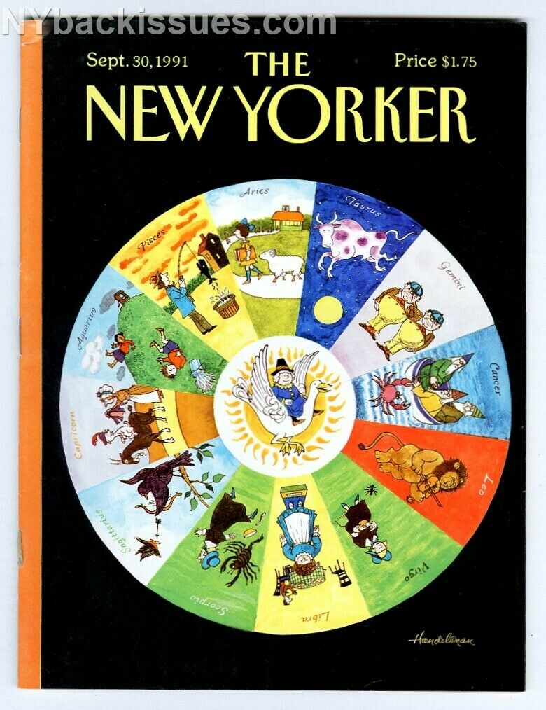 New Yorker magazine September 30 1991 Veronica Geng Lorrie Moore zodiac signs