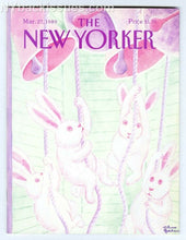 Load image into Gallery viewer, New Yorker magazine March 27 1989 Charles Addams Easter bunny ringing bells
