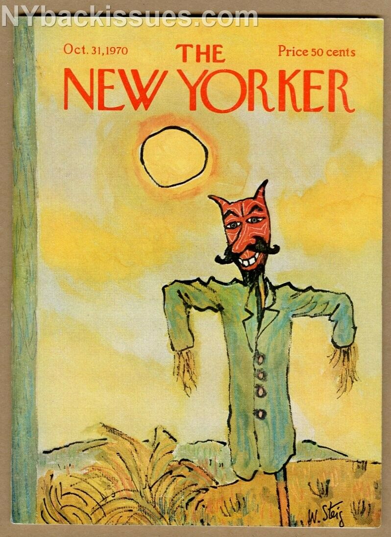 New Yorker magazine October 31 1970 Halloween devil Satan scarecrow VERY FINE