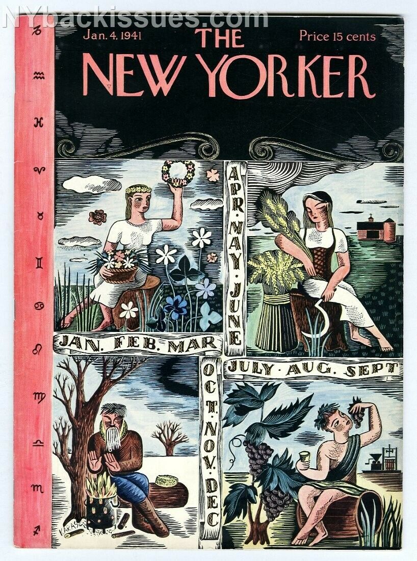 New Yorker magazine January 4 1941 Ilonka Karasz year to come NEAR MINT