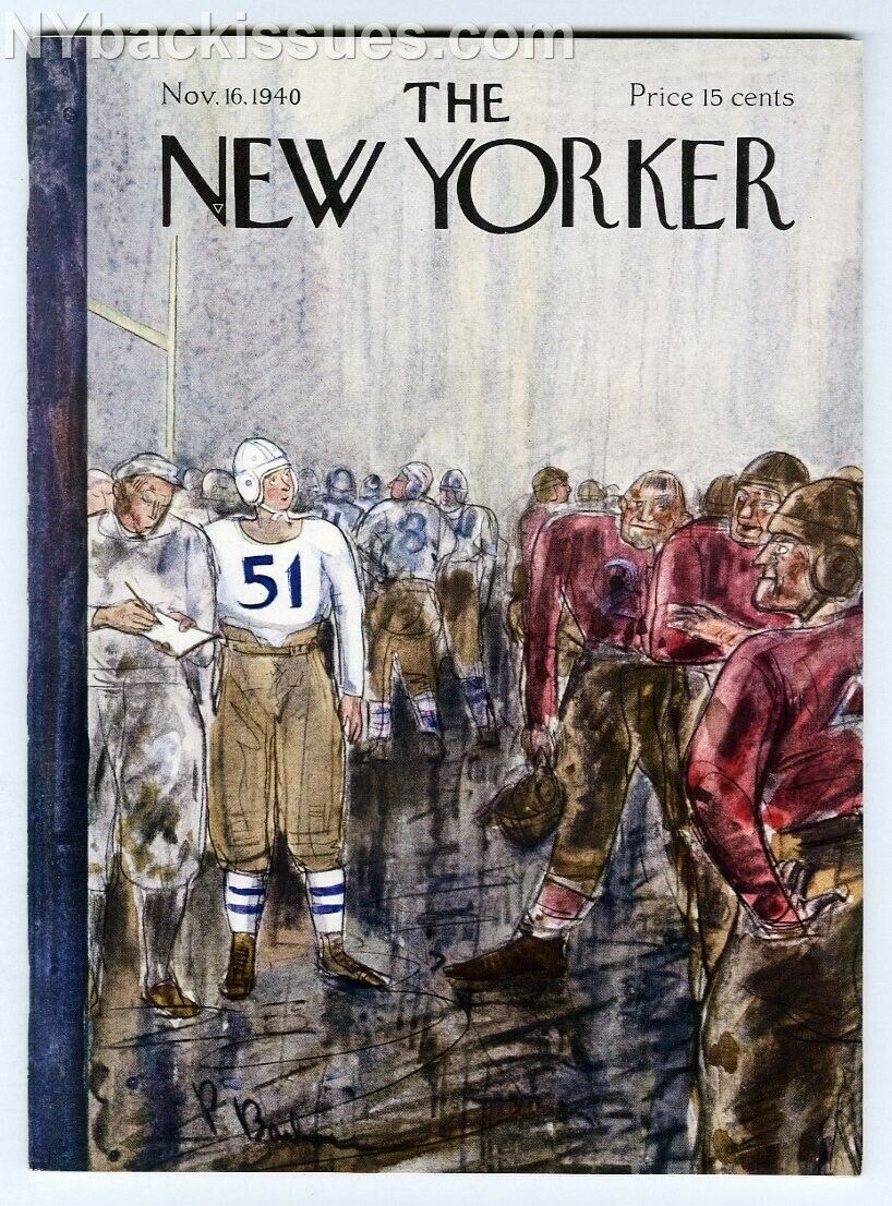 New Yorker magazine November 16 1940 Perry Barlow muddy foootball team NEAR MINT