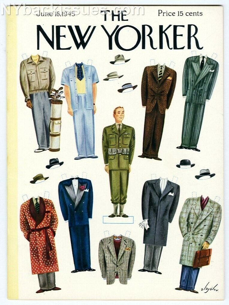 New Yorker magazine June 16 1945 US soldier paper doll c Edward Longstreet FINE